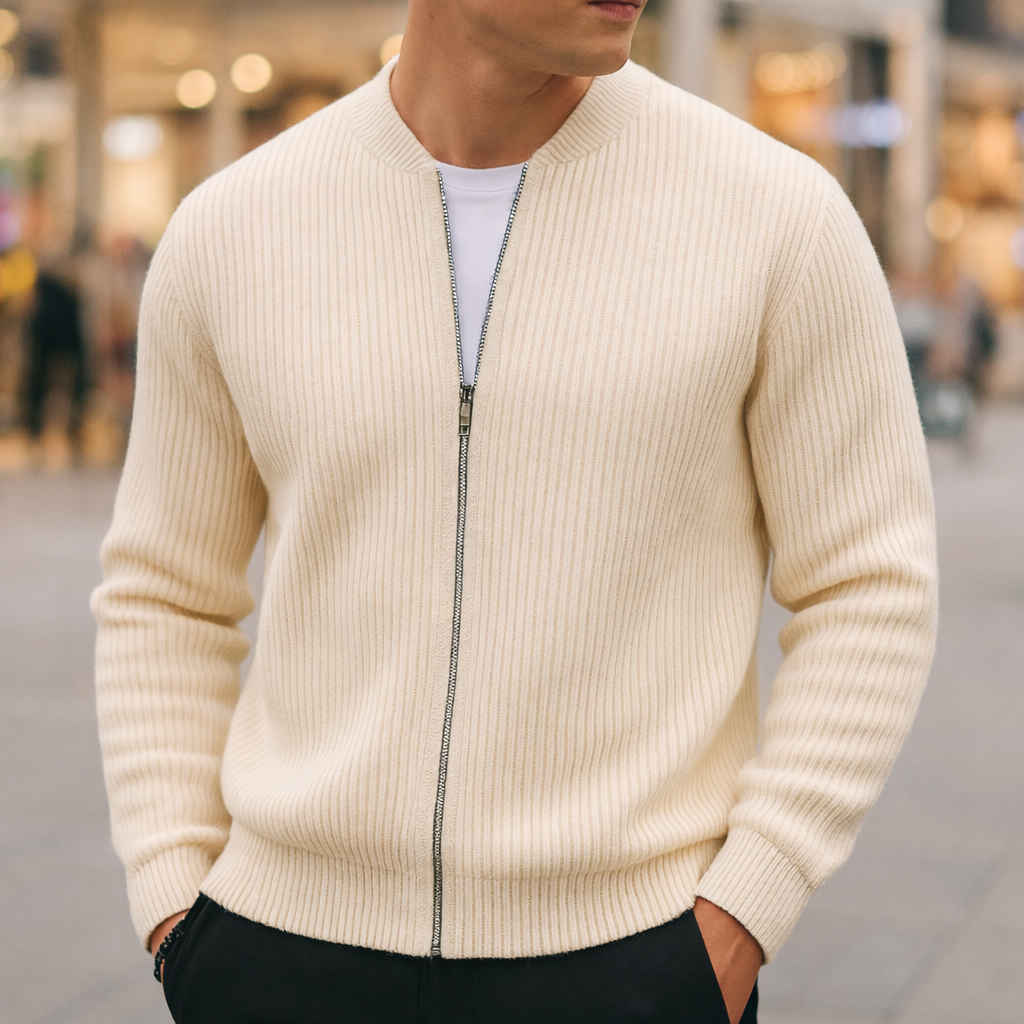 VAREX Wool Zip-Up Cardigan