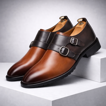 VAREX Monk Strap Leather Shoes