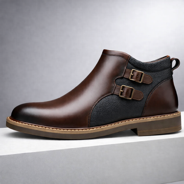 VAREX Leather Monk Strap Boots